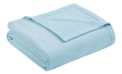 Olliix by Madison Park Liquid Cotton Blue King Blanket-0