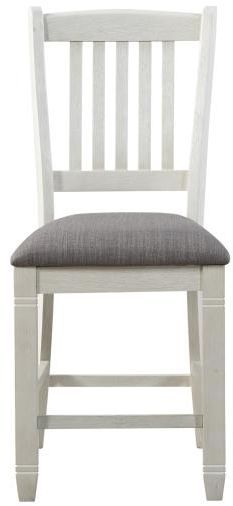Mazin Furniture Granby Two-Tone Antique White and Rosy Brown Counter Side Chair