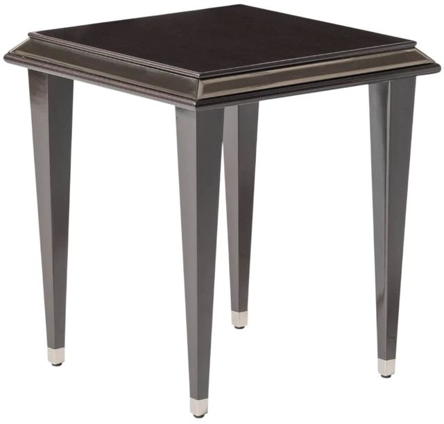 Michael Amini® Lousanne Glossy Mocha Sand Side Table-0