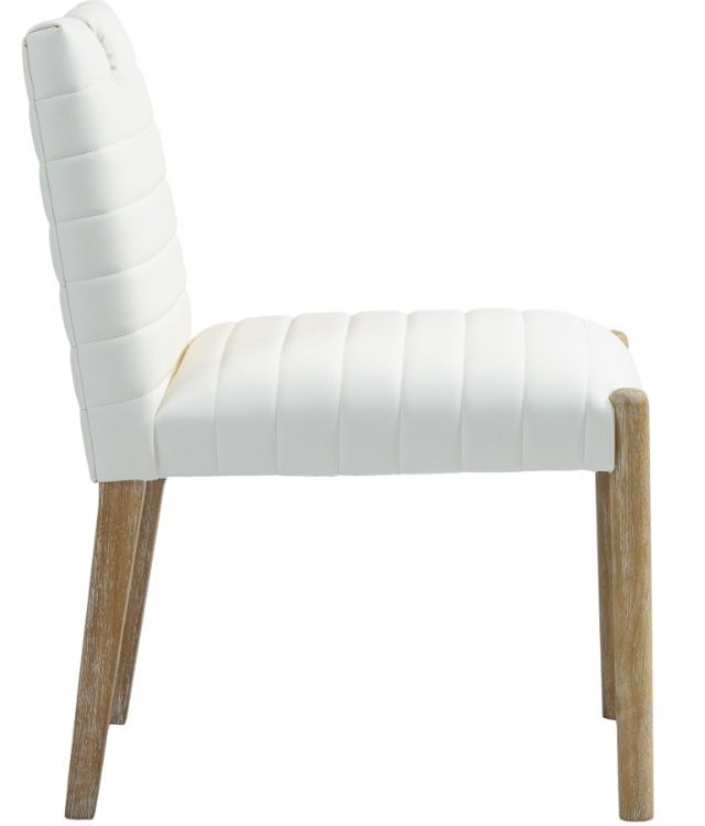 Meridian Furniture Aimee Cream/Natural Leather Dining Side Chair-3