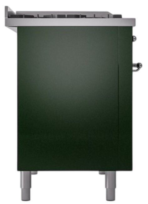 Ilve® Nostalgie II Noblesse 48'' Emerald Green Pro Style Dual Fuel Range with Chrome Trim-2