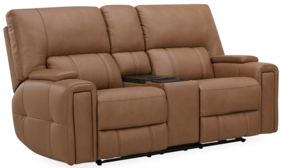 Southern Motion™ Customizable Hudson Triple Power Reclining Console Loveseat with Cooling Unit