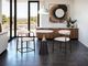 Furniture of America® Streatham White Dining Table with Black/Gold Base-1