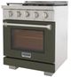 Kucht Professional KFX Series 30" Stainless Steel Pro Style Propane Gas Range with Olive Green Door and True Simmer Burners-2