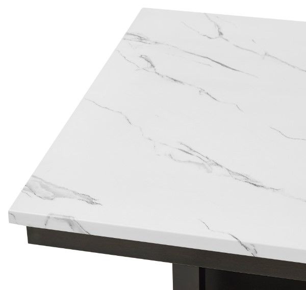 New Classic® Home Furnishings Carissa Faux Marble Top Dining Table with Espresso Base-4