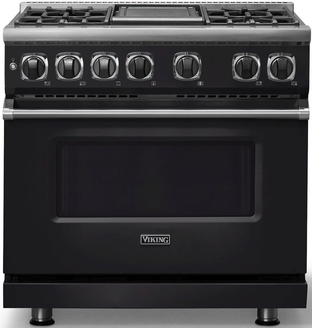 Viking® 7 Series 36" Onyx Pro Style Dual Fuel Range with Griddle-0