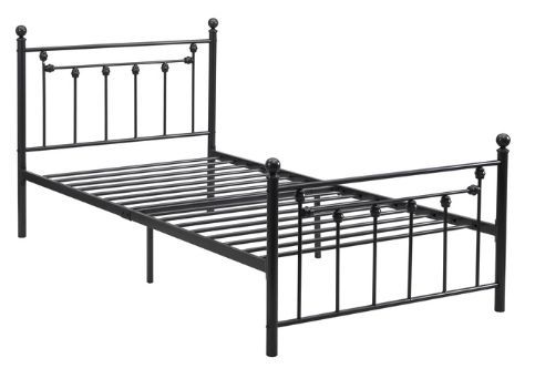 Milton Greens Stars Dark Gray Twin Victorian Style Metal Platform Bed-3