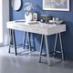 ACME Furniture Coleen Chrome/White High Gloss Writing Desk-1