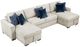 Homelegance® Isla 3-Piece Beige U-Shape Sectional and Reversible Chaises-0