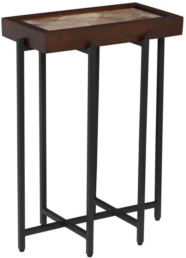 Martin Svensson Viewpoint Dark Smoke Accent Table with Wood Trim-0