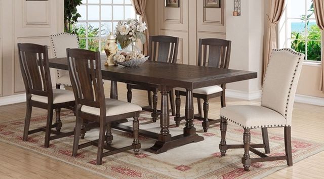 Winners Only® Xcalibur Espresso Trestle Dining Table-1