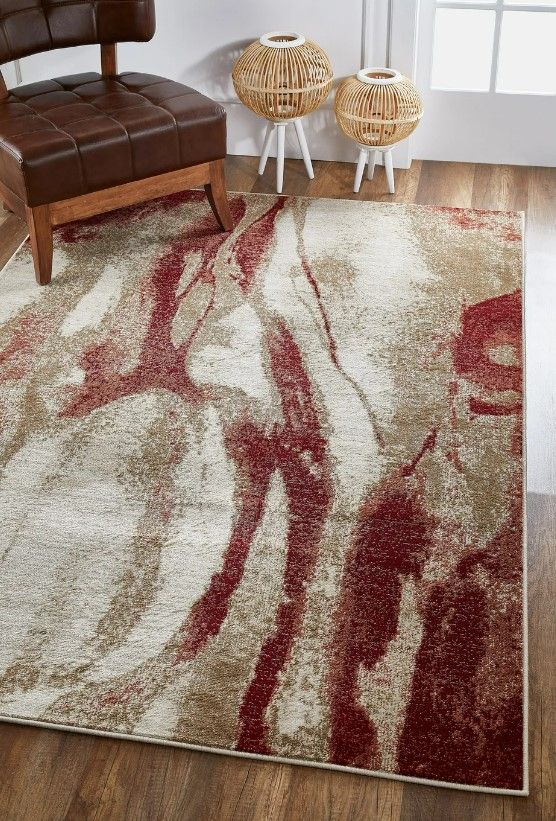 KAS Rugs Avalon Ivory/Red Wonder 5'x8' Area Rug-4