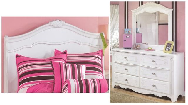 Signature Design by Ashley® Exquisite 3-Piece White Full Sleigh Youth  Headboard Set-0