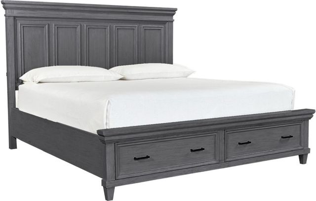aspenhome® Caraway Aged Slate Queen Panel Storage Bed-0