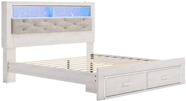 Signature Design by Ashley® Altyra White King Upholstered Bookcase Storage Bed-3
