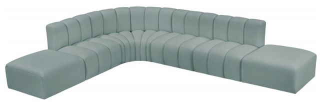 Meridian Furniture Arc 7-Piece Mint Green Vegan Leather Sectional-0