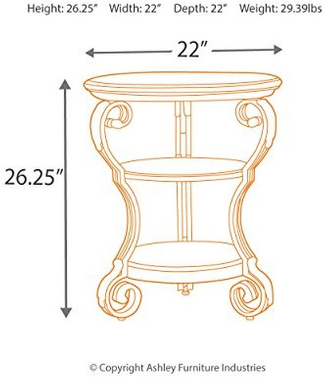 Signature Design by Ashley® Nestor Medium Brown Round End Table-4