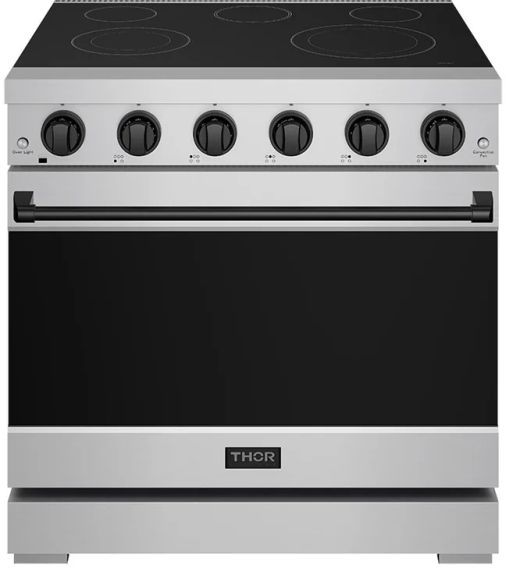 Thor Kitchen® Gordon Ramsay 36" Stainless Steel/Black Freestanding Pro Style Electric Range-0
