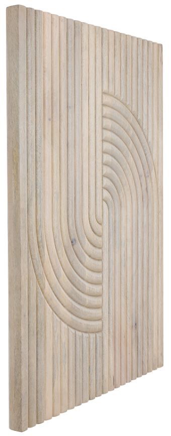 Moe's Home Collection Knott White Washed Carved Wood Wall Art-0