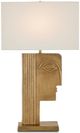 Currey & Company Thebes Antique Brass/Off-White Table Lamp-2