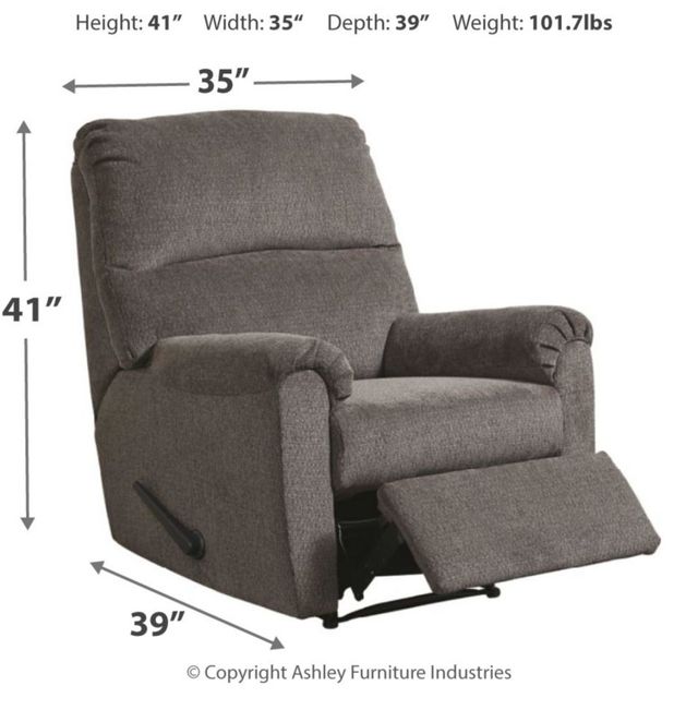 Signature Design by Ashley® Nerviano Gray Zero Wall Manual Recliner-3
