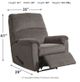 Signature Design by Ashley® Nerviano Gray Zero Wall Manual Recliner-3
