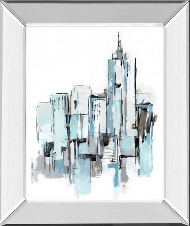 Classy Art Blue City I by Ethan Harper Mirror Framed Wall Art-0