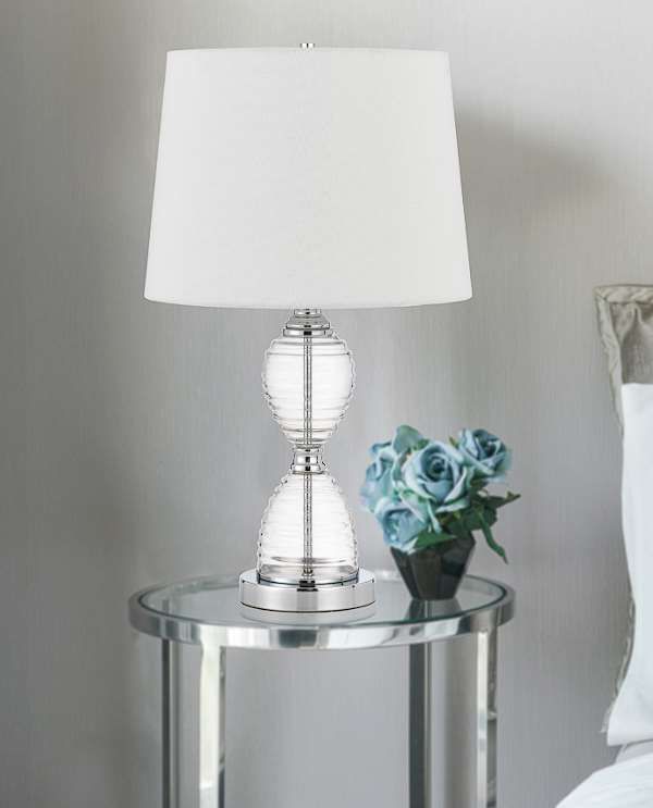 Cal® Lighting & Accessories Eden Chrome/Glass Table Lamp-1