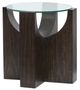 Magnussen Home® Beckham Glass Top Round End Table with Rustic Tavern Base-0
