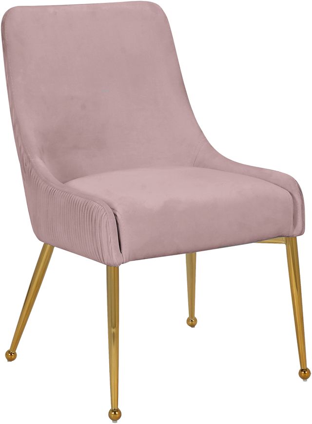 Meridian Furniture Ace Pink/Gold Velvet Dining Chair-0