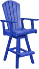 C R Plastics Generation Line Blue Swivel Pub Chair-0