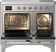 Ilve® Majestic III 40" Stainless Steel Pro Style Induction Range with Solid Door and Chrome Trim-1