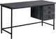 Monarch Specialties Inc. 55"L Black Reclaimed Wood Black Metal Computer Desk-0