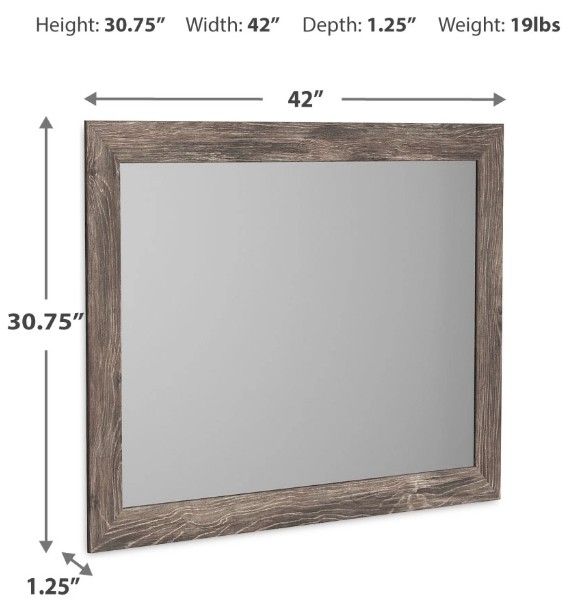 Signature Design by Ashley® Ralinksi Rustic Warm Gray Bedroom Mirror-2