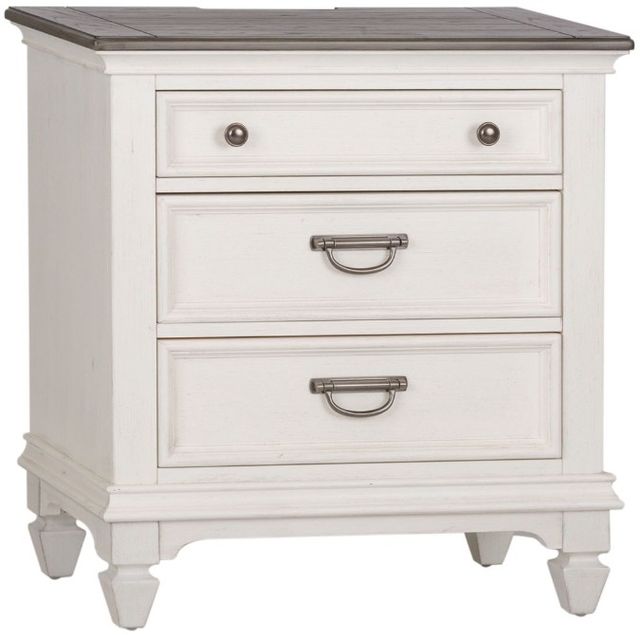 Liberty Furniture Allyson Park Charcoal/Wirebrushed White Nightstand-0