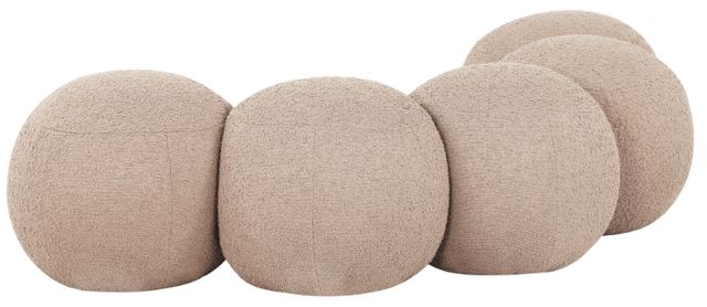 Meridian Furniture Apollo Beige 75" Boucle Fabric Upholstered Bench-3