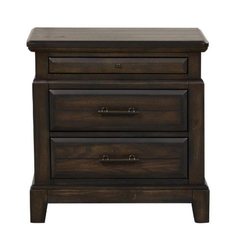 Bernards Bellamy Lane Brown 2-Drawer Nightstand-1