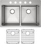 Elkay Crosstown® 3-Piece Polished Satin 33" x 22" x 9" 5-Hole Equal Double Bowl Dual Mount Sink Set-1