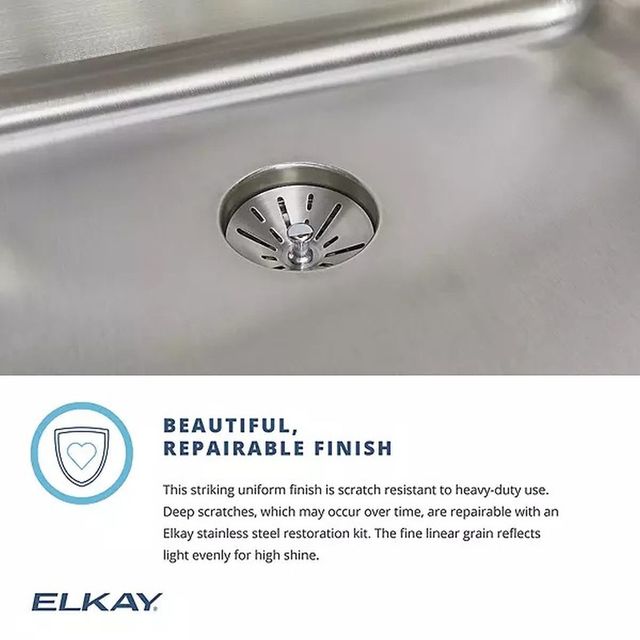 Elkay Lustertone® Classic Lustrous Satin 22" x 19-1/2" Single Bowl Drop-in Sink-3