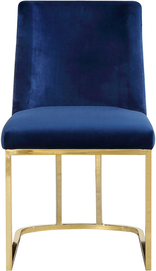 Meridian Furniture Heidi Navy/Gold Velvet Dining Chair-1