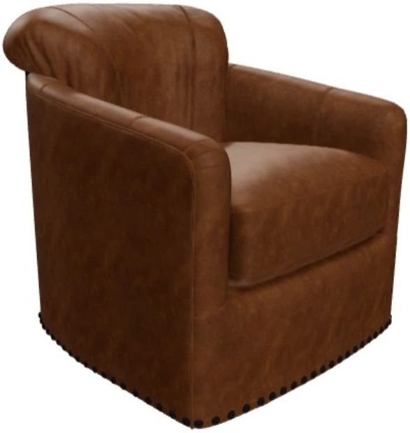 Craftmaster® Customizable CM Leather Swivel Chair-1