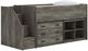 Signature Design by Ashley® Frandern Gray Twin Loft Bed with Bookcase and Drawer Storage-0