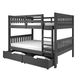 Donco Kids Mission Dark Grey Full/Full Bunk Bed with Drawer Storage-0