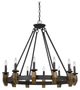 Cal® Lighting & Accessories Cruz 12-Light Bronze/Wood Chandelier-0