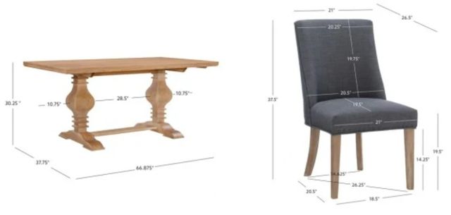 Powell® Banks 5-Piece Gray/Rustic Honey Dining Set-2