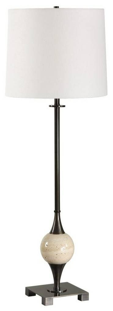 Uttermost® Dempsey Bronze Buffet Lamp with Off-White Accent-3