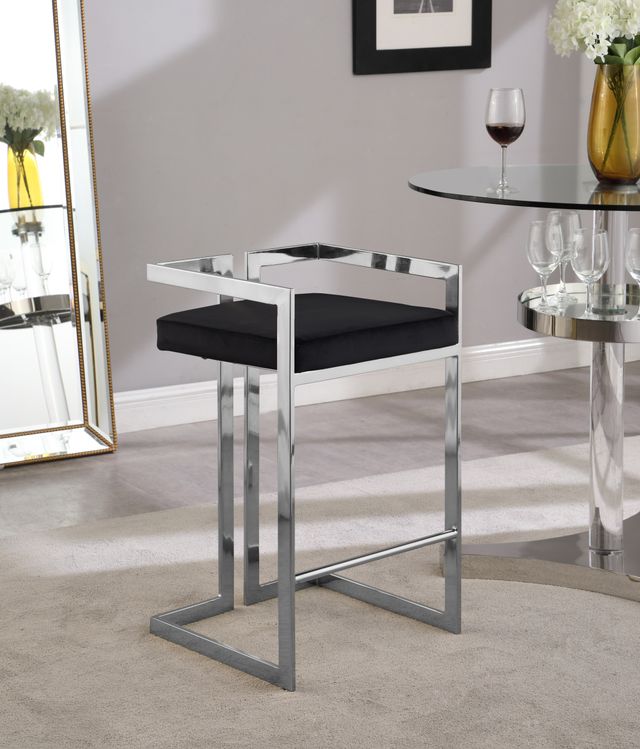 Meridian Furniture Ezra Black Velvet Counter Stool-3