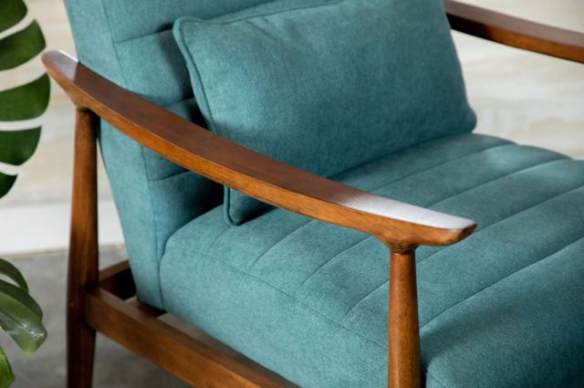 Coaster® Teal and Walnut Wooden Arm Accent Chair-4