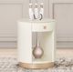 Michael Amini® La Rachelle White Round End Table with Medium Champagne Base -1