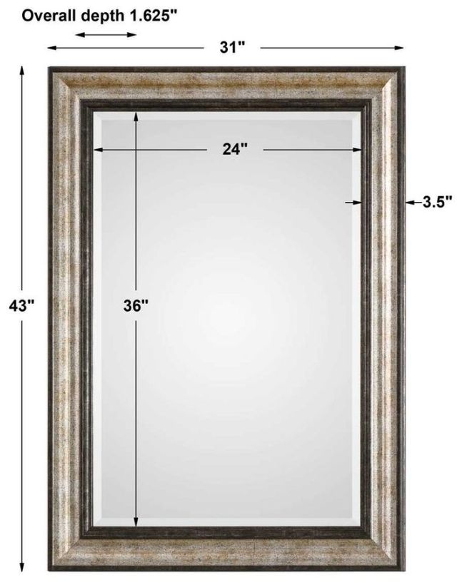 Uttermost® Shefford Antiqued Silver/Dark Bronze Mirror-2